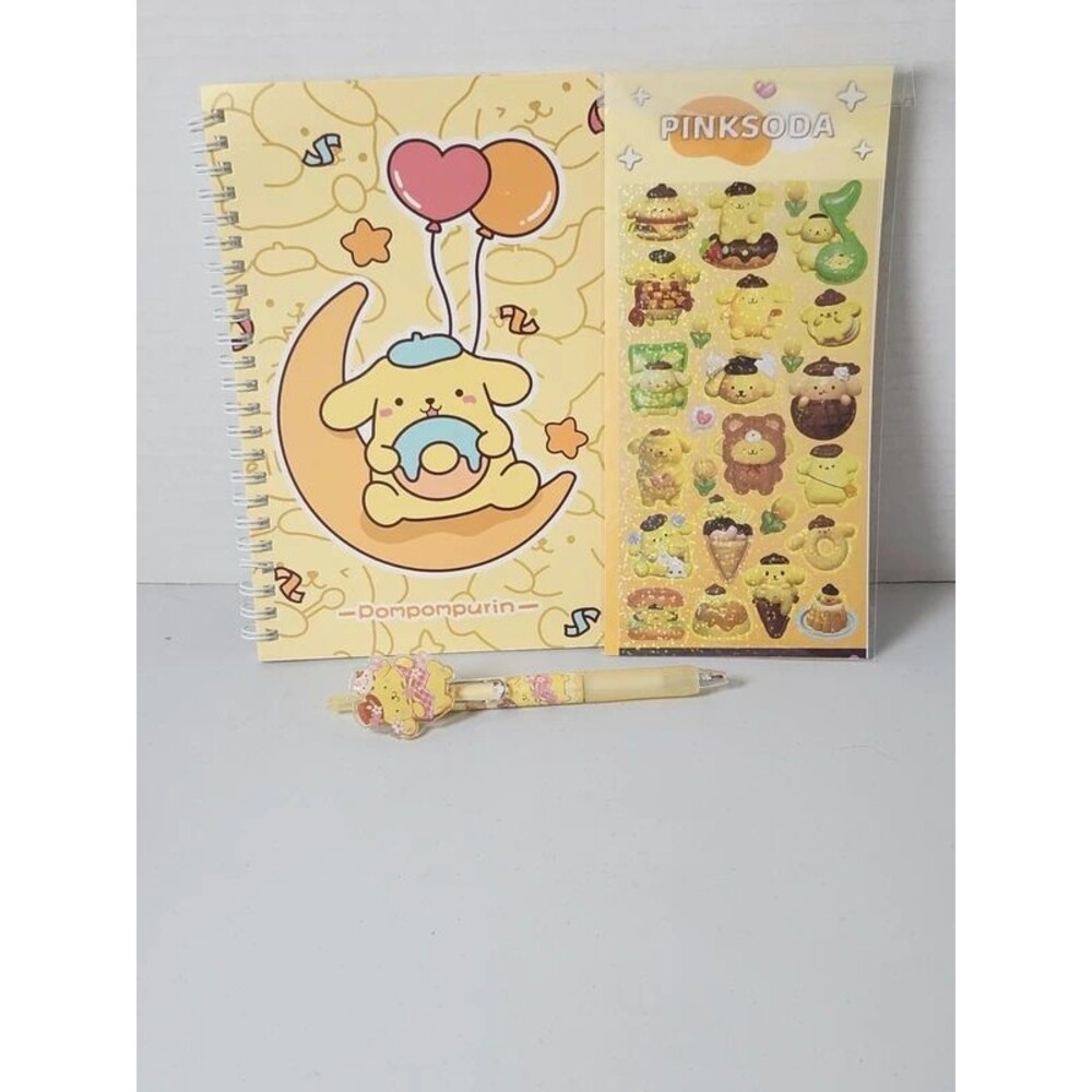 Pompompurin bundle stickers,pen,and note book